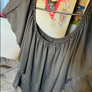 Black ruffle bodysuit